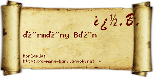 Örmény Bán névjegykártya
